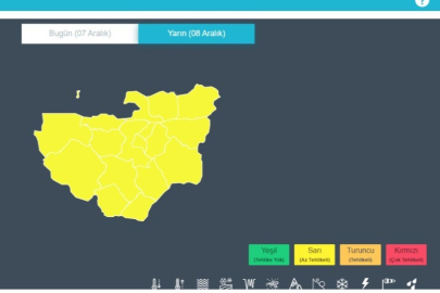 Bursa için sarı kodlu uyarı!