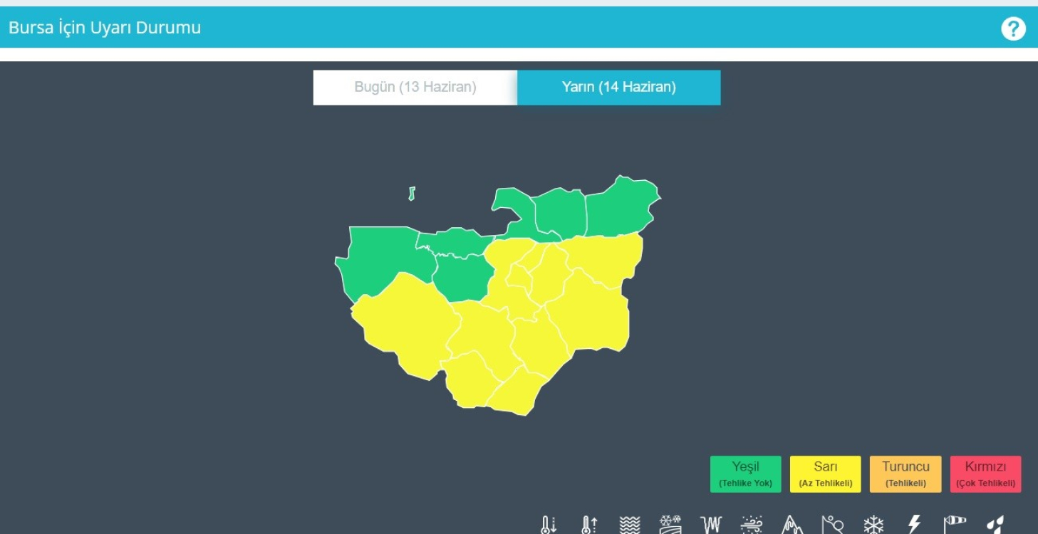 Meteoroloji'den Bursa'nın birçok ilçesi için sarı uyarı - Bursa Hayat Gazetesi-2