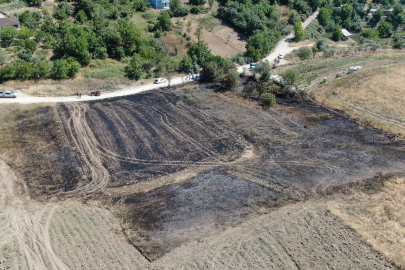 Karabük'te anız yangını: 5 dönüm alan zarar gördü