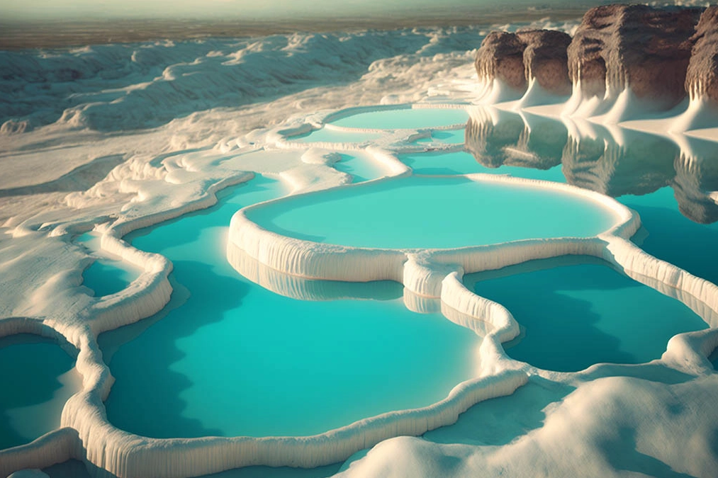 Pamukkale ziyaretçi çekiyor