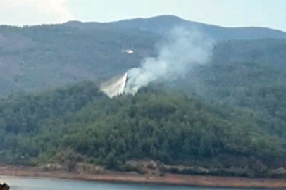 Marmaris'te yıldırım düşmesi sonucu orman yangını çıktı