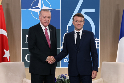 Cumhurbaşkanı Erdoğan, Fransa Cumhurbaşkanı Macron ile görüştü