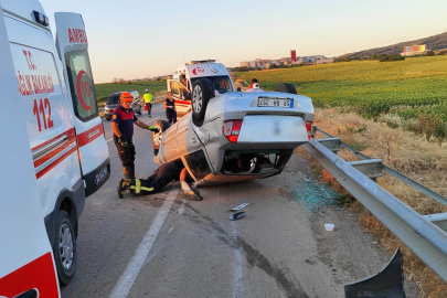 Feci kazada otomobil takla attı: 2'si çocuk 4 yaralı