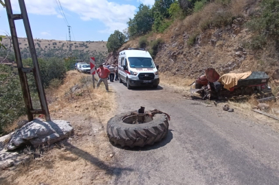 30 metreden yuvarlanan traktörün sürücüsü öldü