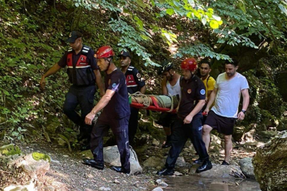 Bursa'da fotoğraf çekmek isterken kanyondan düştü!