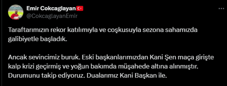 Bursaspor’un eski Başkanı Kani Şen'in kalbi heyecana dayanamadı! Bursa Hayat Gazetesi -2