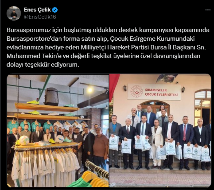 MHP Bursa'dan Bursaspor'a destek! Bursa Hayat Gazetesi -2