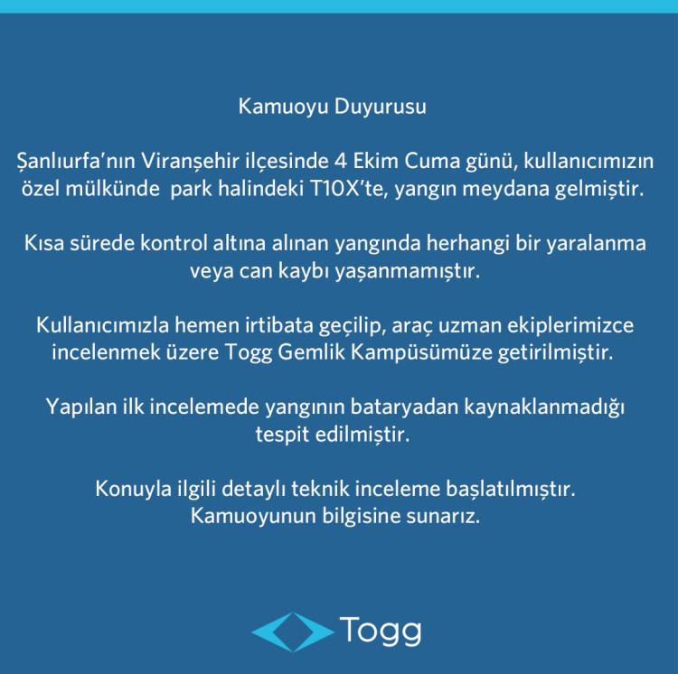 Togg yangını bataryadan mı kaynaklı? Açıklama geldi Bursa Hayat Gazetesi -2