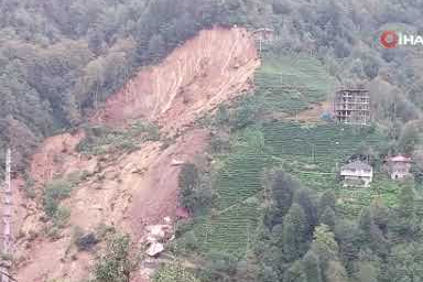 Rize'de şiddetli yağışların ardından heyelan!