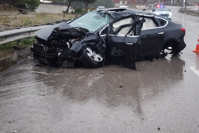 Bursa'da yağışlı hava kazaya sebep oldu