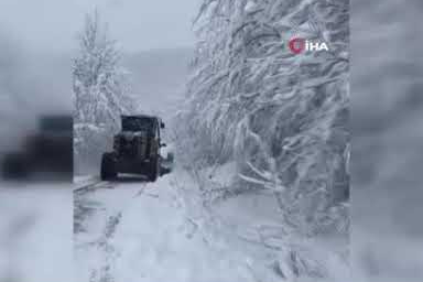 Amasya'da karla mücadele!