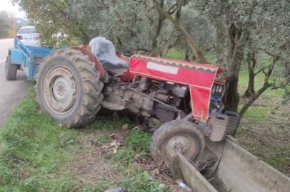 Bursa'da traktör sulama kanalına çarptı: 1 yaralı!